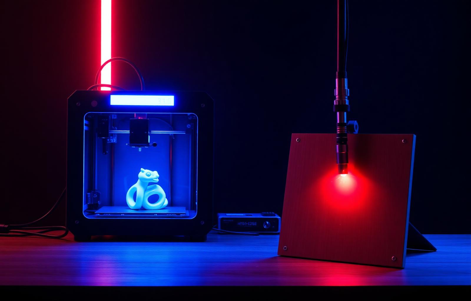 Impresora 3D y grabador láser en el taller de CSCMaker