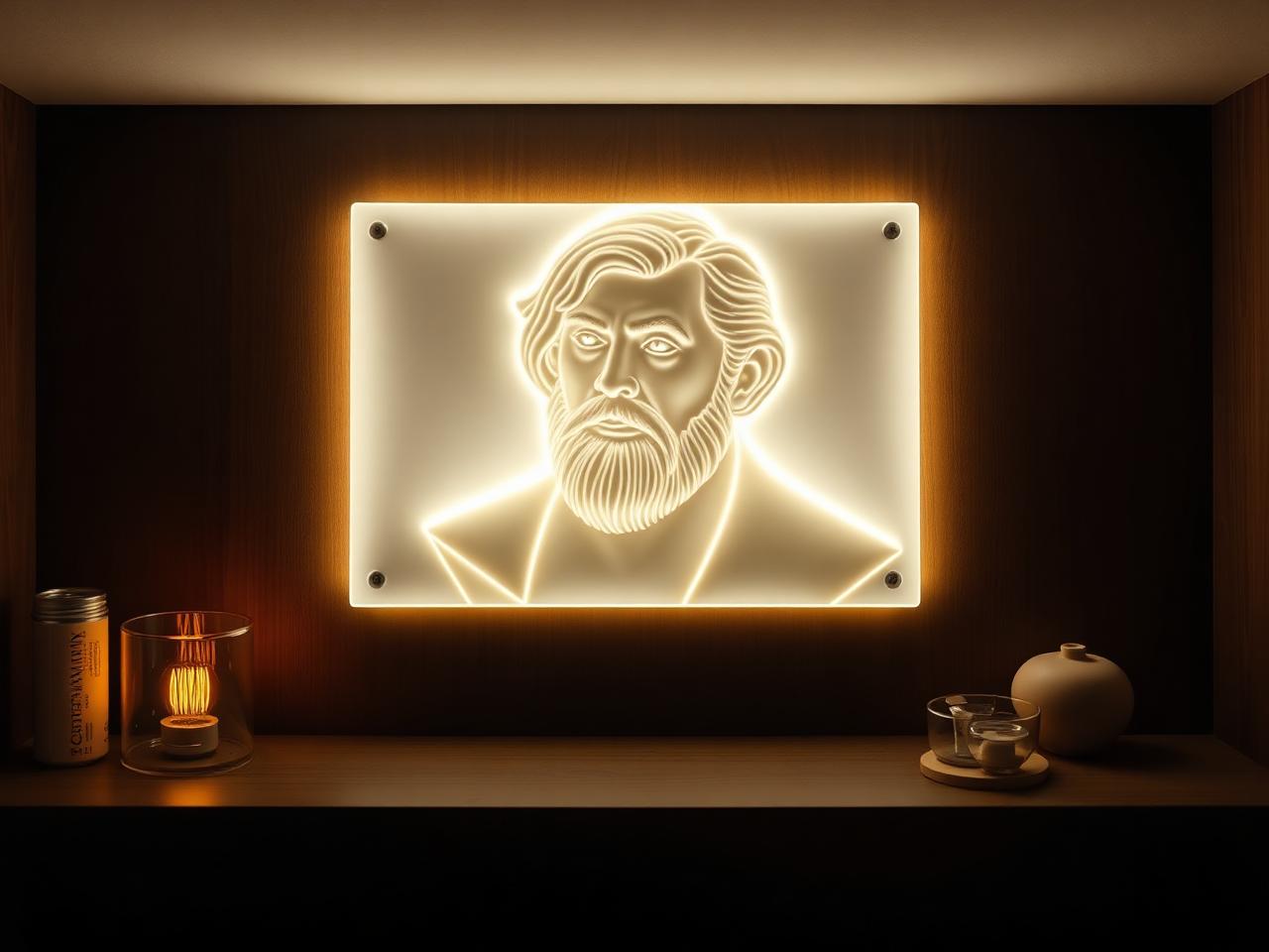 Litofanía retroiluminada de aniversario